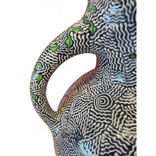 Slate Gray 1980s Patrick Dougherty Monumental Pitcher Clayworks Belleville, Kentucky 22" Tall For Sale - Image 8 of 12