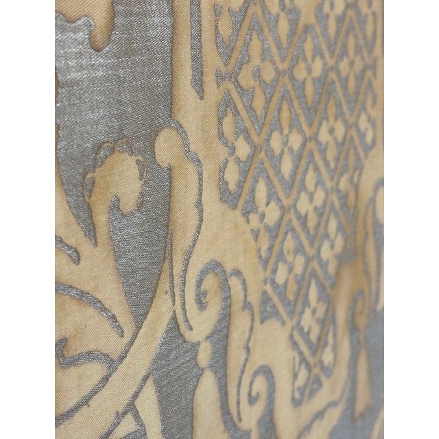Blue Vintage Fortuny 'Carnavalet' Three Panel Double Sided Screen / Double Sided Room Divider For Sale - Image 8 of 18