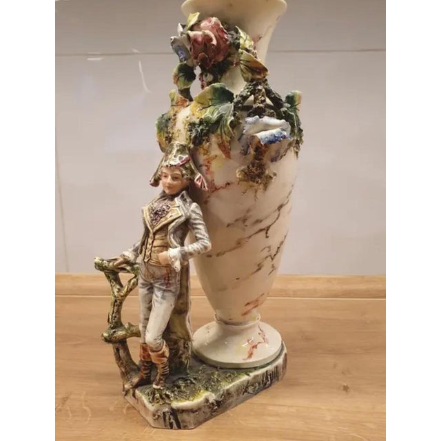 Late 19th Century Figural Porcelain Vase with Napoleonic Figure For Sale - Image 6 of 10