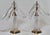 This is a pair of vintage Cofrac Art Verrier French crystal and brass table lamps. Handmade in France, these lamps feature...