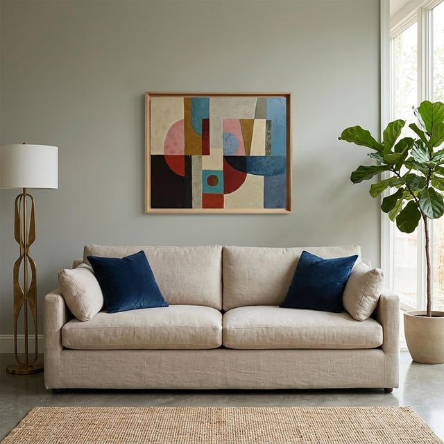 Gravitation, Contemporary Geometric Abstract Oil Painting, Framed by Sophie Dumont For Sale - Image 4 of 9
