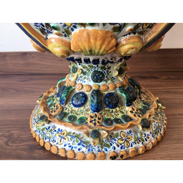 Ceramic 19th Century Important Painted, Spanish Terracotta Urns For Sale - Image 7 of 11