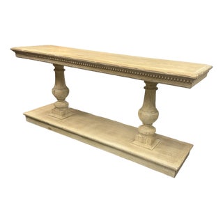 Restoration Hardware 15th C. Dual-Baluster Oak Console Table For Sale