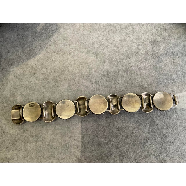 Etruscan Revival Vintage European Etruscan Revival 800 Silver & Red Coral Bracelet – Apf – 50.52g For Sale - Image 3 of 4