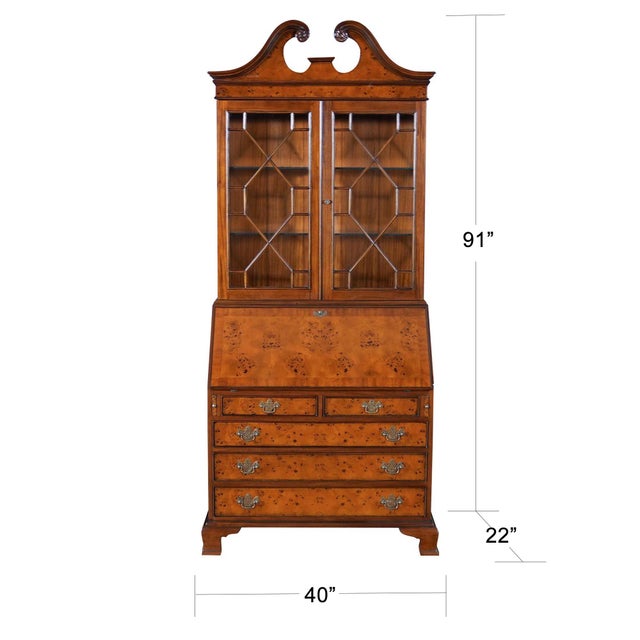 This Burled Secretary Desk from Niagara Furniture has all the features of an antique original. Made of high quality...