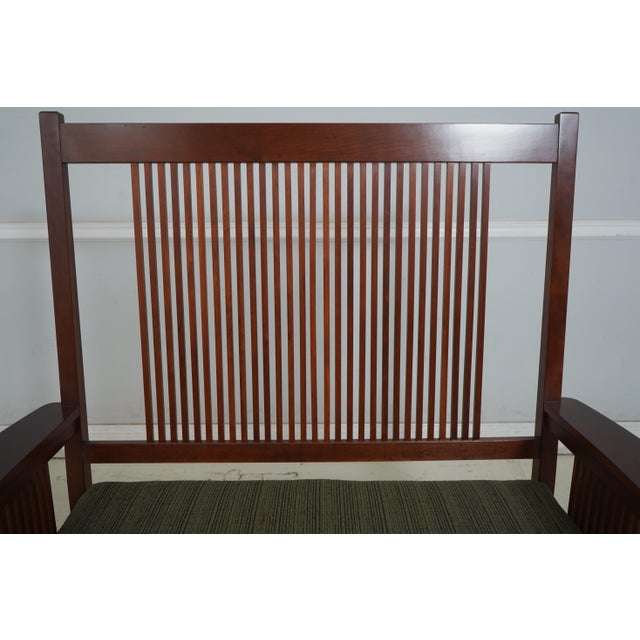 Mission Stickley Mission Style Cherry Spindle Back Settee For Sale - Image 3 of 18