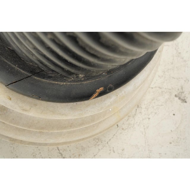 Mid 20th Century Pair of Vintage Ebonized Wood & White Marble Columns For Sale - Image 5 of 10