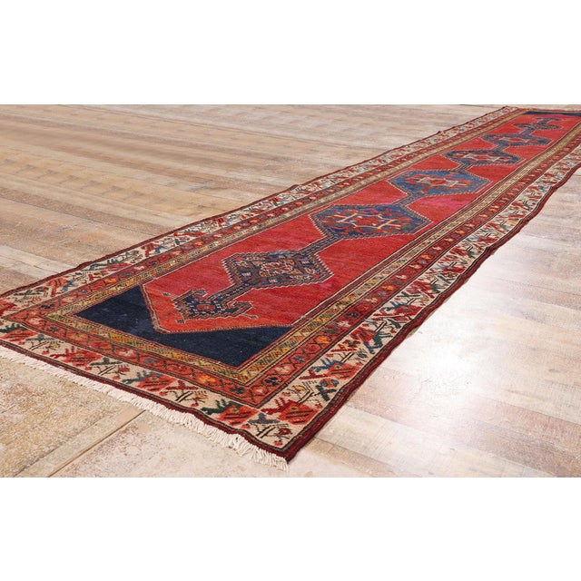 Red Late 19th Century Persian Malayer Rug, 03'00 X 16'07 For Sale - Image 8 of 10