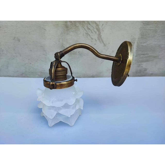 Mid-Century Brass Sconce, 1940s For Sale - Image 6 of 6