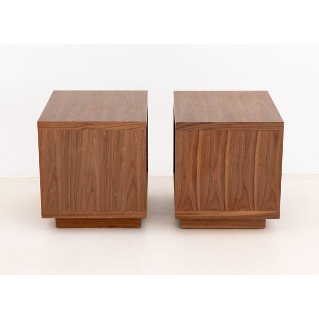Pair of Gus Design Group Oak Bedside Tables For Sale - Image 4 of 10