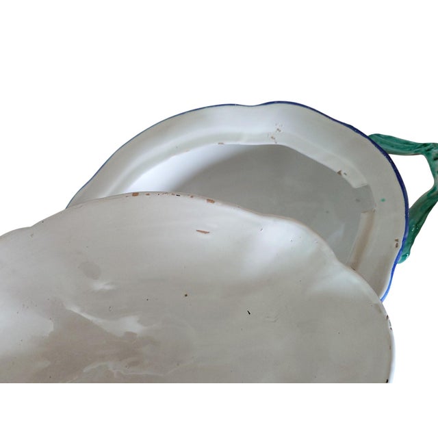 Large Italian Majolica Tureen with Hand-Painted Floral Decoration, 1970s For Sale - Image 9 of 11