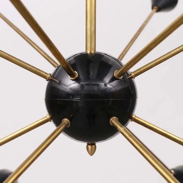 Vintage Sputnik Ceiling Lamp in Brass, 1950s For Sale - Image 4 of 6