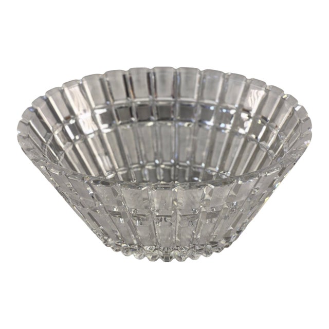 Stunning Mid 20th Century Hand Cut 24% Heavy Lead Crystal Oval Ussr Center Bowl For Sale