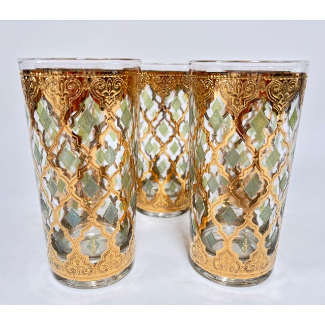 1960s Culver LTD Highball Glasses 22 K Gold Valencia Design For Sale - Image 13 of 18