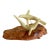 Vintage Mid-Century Modern John Perry Style Pellucida Seals on Burlwood Sculpture For Sale