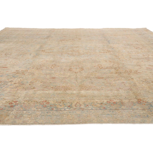 Modern Late 19th Century Antique Persian Khorassan Rug - 12'07 X 14'03 For Sale - Image 3 of 9