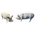 A pair of cast iron pigs painted white lightly distressed from weather. Great size and form. Very well cast. Ideal garden...
