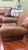 Rustic Mitchell Gold 1930s Style Leather Manhattan Club Chair and Ottoman For Sale - Image 3 of 11