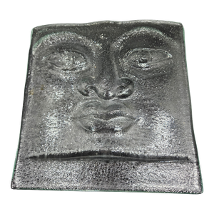Art Vintage Glass Face Mask Clear Relief Tile