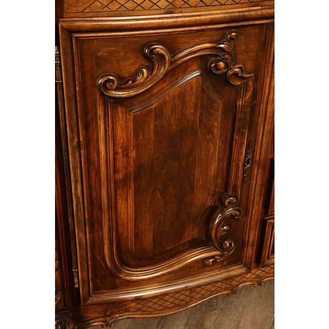 French Louis XV Style 106" Long Marble Top Walnut Sideboard For Sale - Image 15 of 18