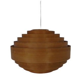 Wooden Lamella Ceiling Lamp by Hans-Agne Jakobsson for Ab Markaryd, Sweden, 1960s For Sale