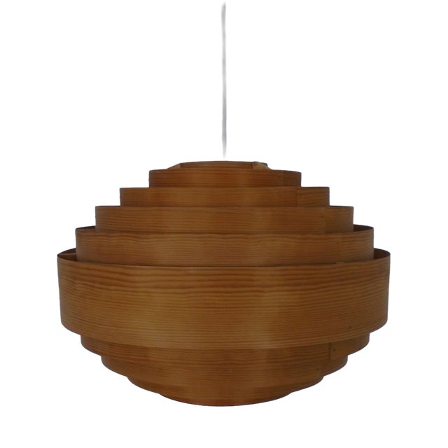 Wooden Lamella Ceiling Lamp by Hans-Agne Jakobsson for Ab Markaryd, Sweden, 1960s For Sale