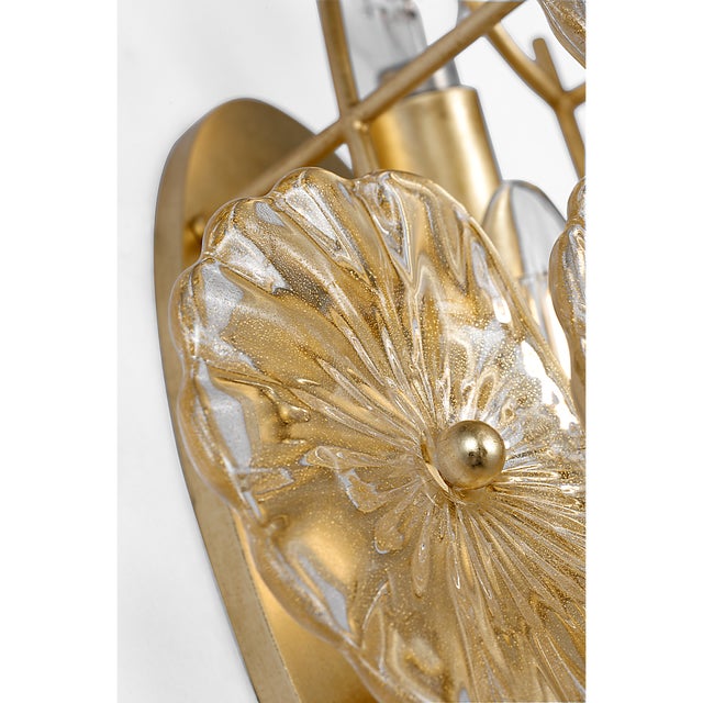 Julie Neill for Visual Comfort Signature Gianna 21" Layered Sconce in Gild with Gold Fleck Glass For Sale In Houston - Image 6 of 13