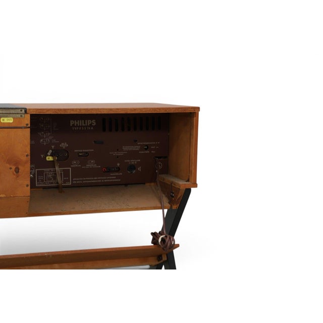 Wood Mid 20th Century Philips Type F5574a Radio / Record Console in Teak For Sale - Image 7 of 7