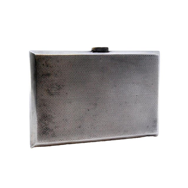 Cigarette Case in Perforated Silver with Interior Support Strips and Hinged Lid For Sale - Image 10 of 10