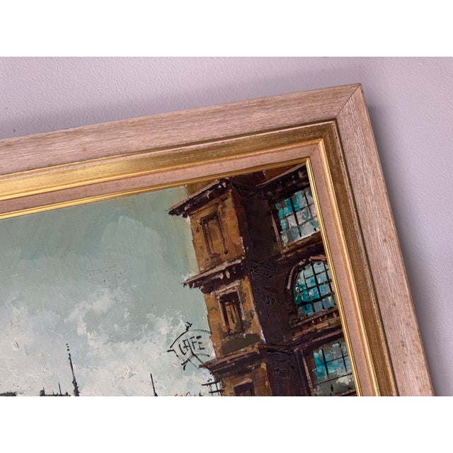 Large Vintage French Impressionist Parisian Street Scene Oil on Masonite – Framed For Sale - Image 13 of 15