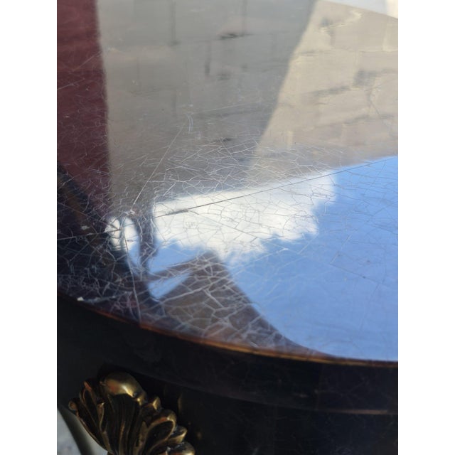 Ethan Allen Silver Leaf & Gilt Accent Table With Geometric Stone Veneer Top For Sale - Image 10 of 12