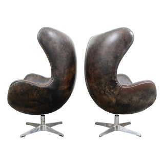 Mid Century Danish Modern Lounge Egg Chair Set Restoration Hardware Copenhagen For Sale