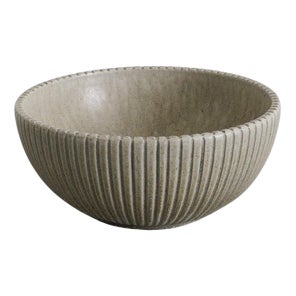Danish Mid-Century Grey Ceramic Bowl from Arne Bang, 1950s For Sale