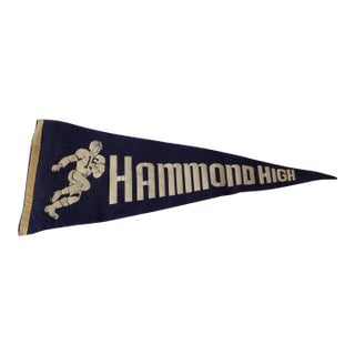 1940 Hammond High Wool Football Pennant/Flag For Sale