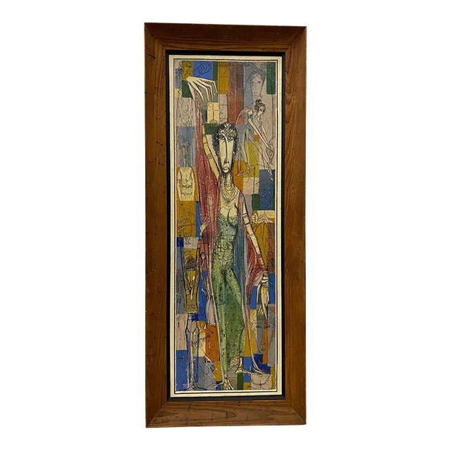 Robert Tosa Mid Century Modern Abstract Portraits C.1952 For Sale