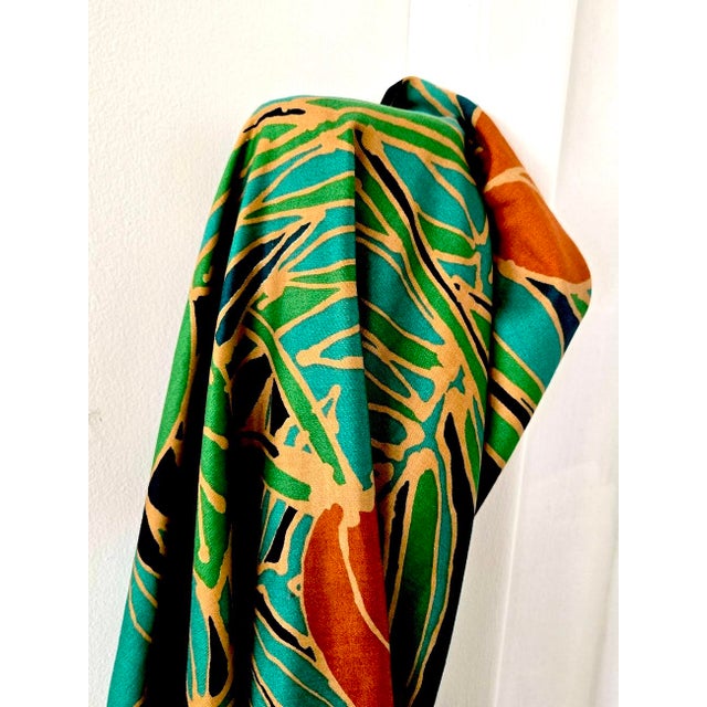 Textile 1980s Tropical Jungle Batik Motif Cotton Fabric, 23 Plus Yards For Sale - Image 7 of 17