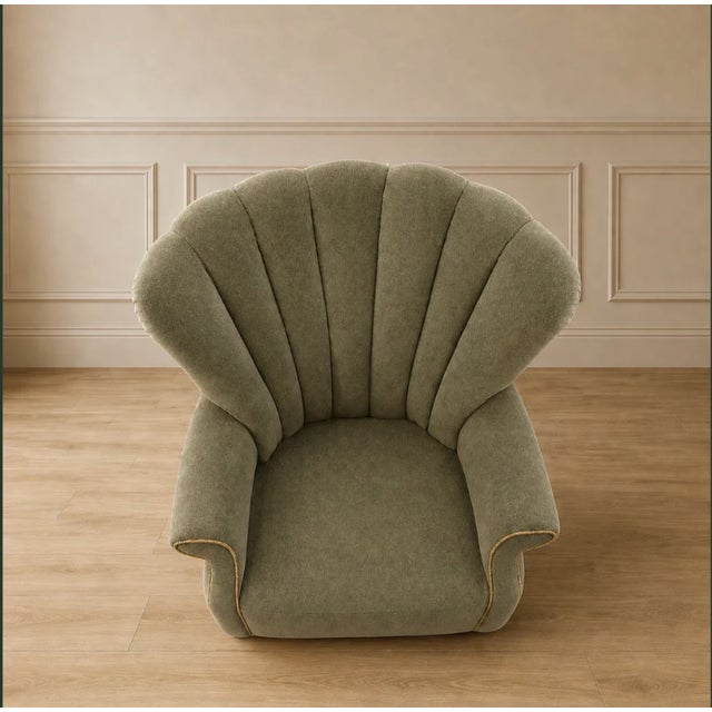 Late 20th Century Sage Mohair Reader For Sale - Image 5 of 6