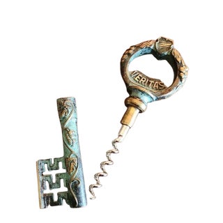 1950s Bronze Wine Bottle Opener Key Vino Germany For Sale