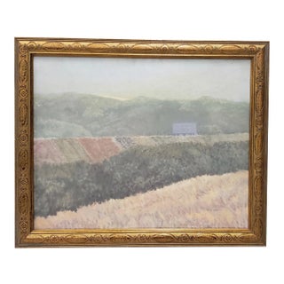 Vintage Oil Painting "Barn in the Distance" C.1970s For Sale