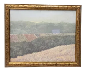 Vintage Oil Painting "Barn in the Distance" C.1970s