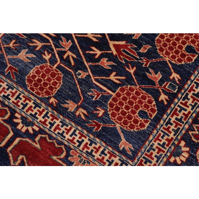 Bohemian Super Kazak Blue/Red Wool Rug - 7'0'' X 7'8'' For Sale - Image 4 of 10