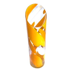 Vintage Mikasa Rock Swirl Large Orange & White Vase