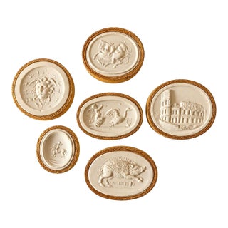 Antique Italian Grand Tour Plaster Intaglios - Set of 6 (Group #4) For Sale