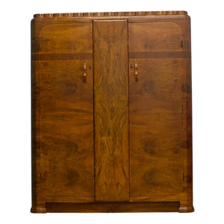 Art Deco Burr Walnut Wardrobe, 1930s For Sale