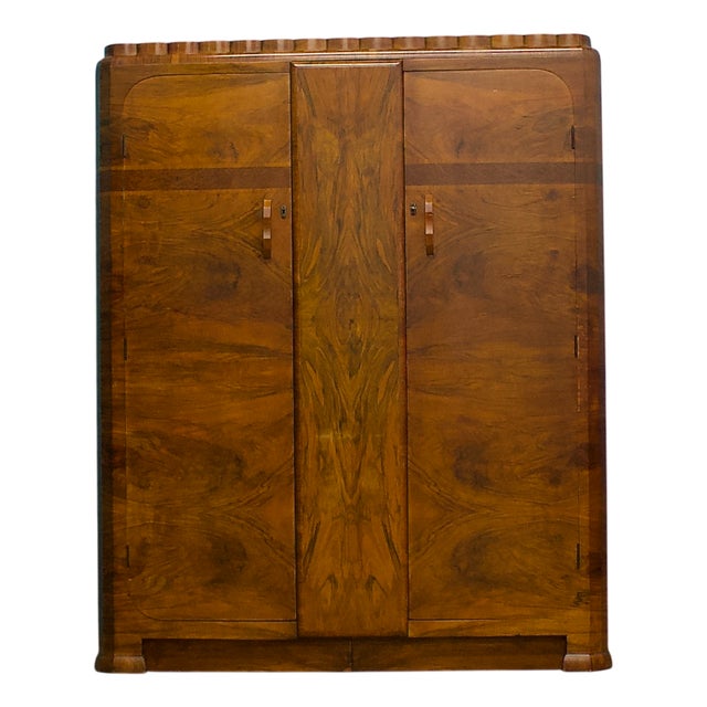 Art Deco Burr Walnut Wardrobe, 1930s For Sale