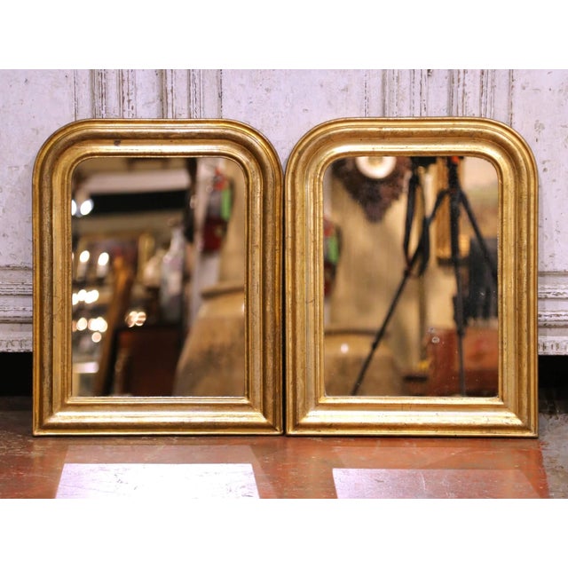 Late 19th Century Pair of 19th Century French Louis Philippe Giltwood Mirrors With Floral Motifs For Sale - Image 5 of 9