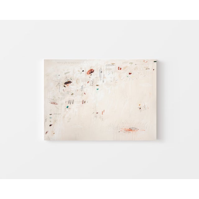 Large original abstract painting by New York-based artist Margot Sinclair. This textured, mixed media piece features a...