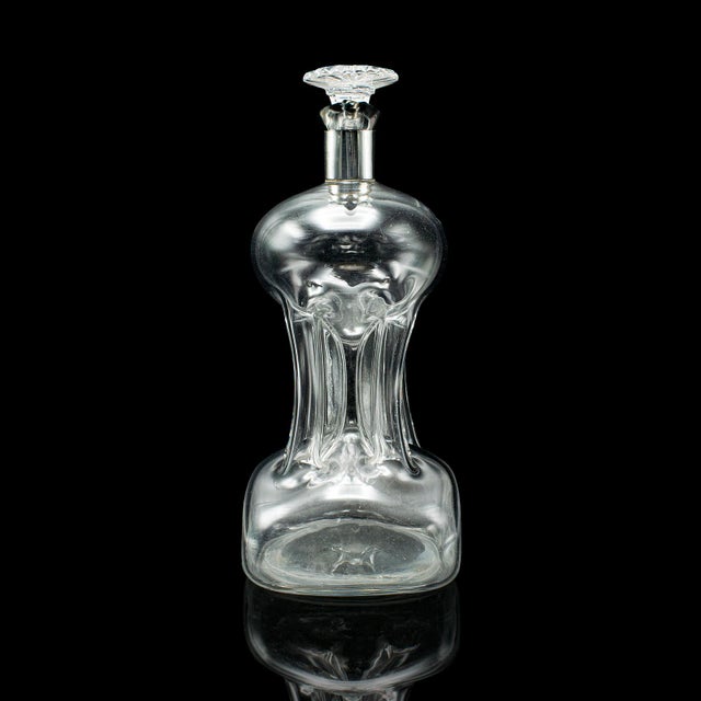 Antique Spirit Decanter, English, Glass, Silver, Port, Brandy Bottle, Edwardian For Sale - Image 4 of 12