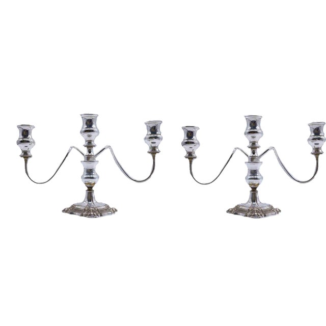 Vintage Twisted Branch Silver Plated Candelabra - a Pair For Sale
