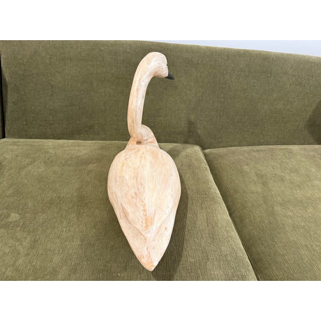 American Vintage Painted Wood Swan Decoy For Sale - Image 3 of 5